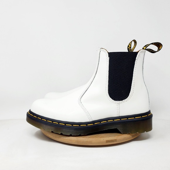 Dr. Martens Shoes - Dr Martens 2976 Chelsea Boots Womens 7 White Leather Punk Goth‎ Shoes